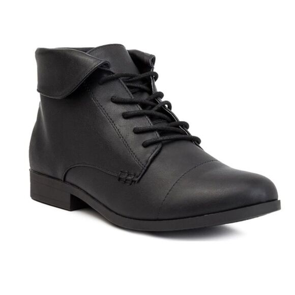 LONDON FOG Ankle Boot Ladies Lace Up Bootie with Collar Size 8 NEW # Box M176 - Picture 1 of 7